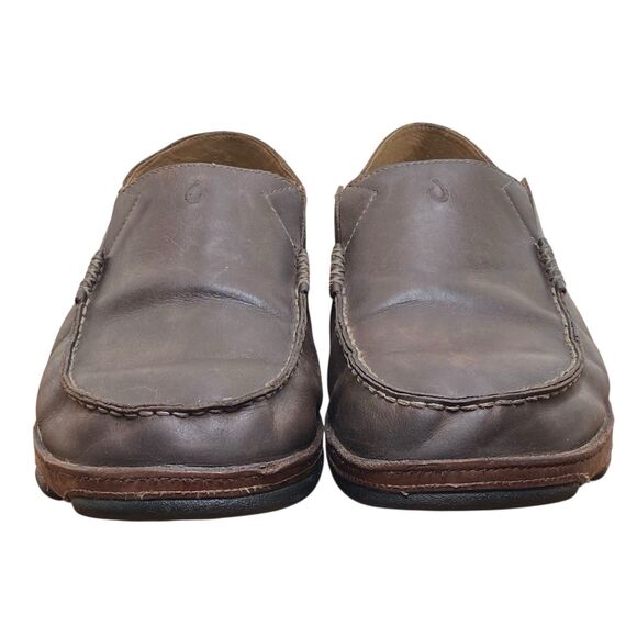 OLUKAI Moloa Men\'s Size 13 Brown Leather Slip‎ On Loafers Shoes main image 4